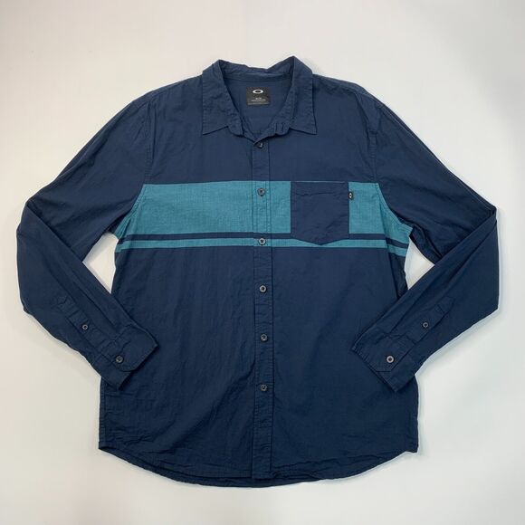Oakley Shirt Mens XL Extra Large Storm Button Up Regular Fit Long Sleeve Pocket - Picture 2 of 9